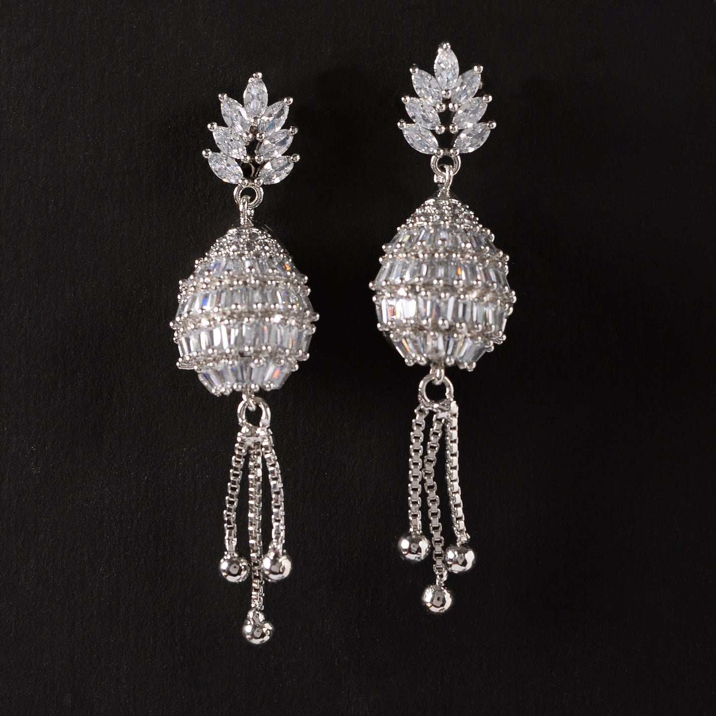 Stellune- Stone Studded Zirconia Dangler Earrings