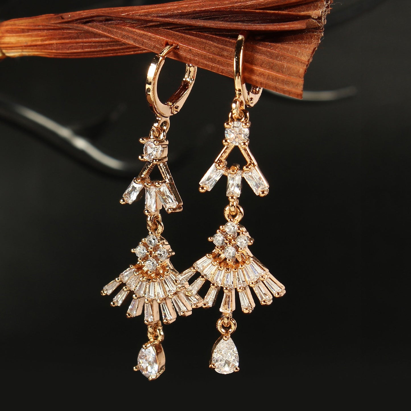 Starlettea- Stone Studded Zirconia Dangler Earrings
