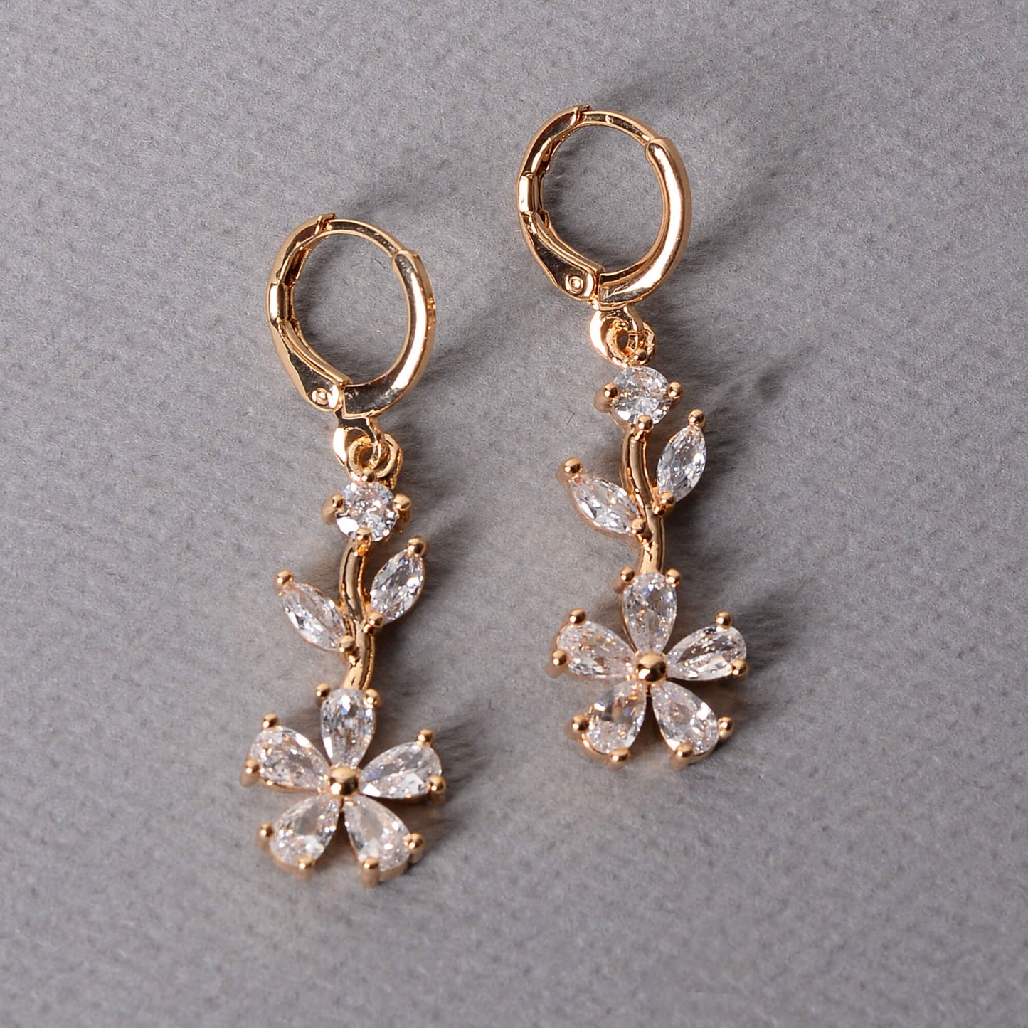 Stelliana- Stone Studded Zirconia Dangler Earrings