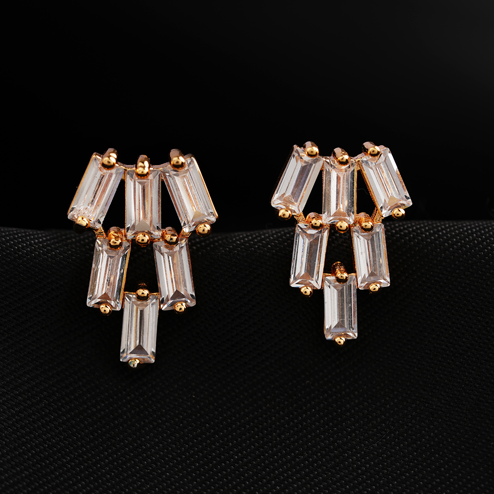 Starlisse- Stone Studded Zirconia Stud Earrings