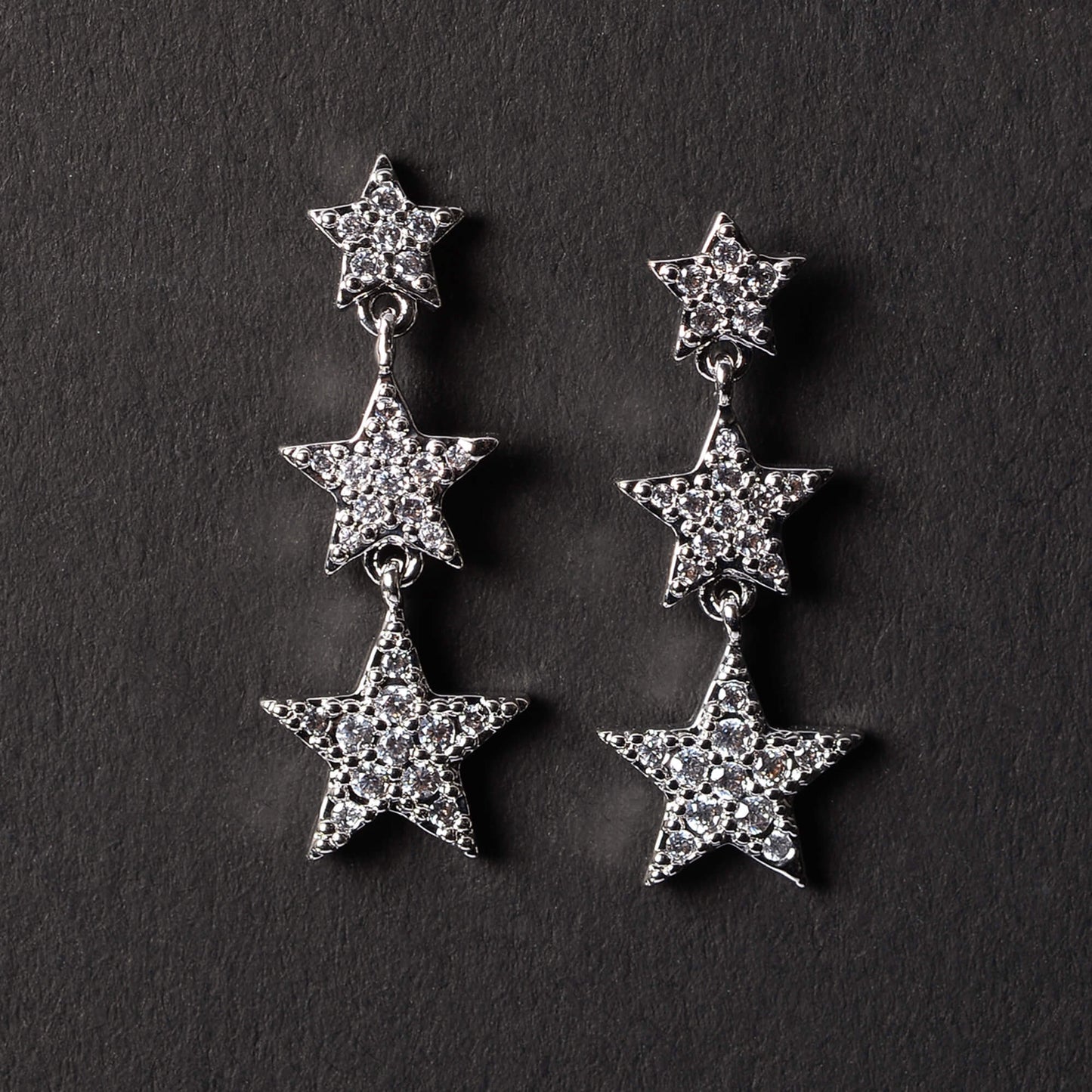 Lumisielle- Stone Studded Zirconia Dangler Earrings