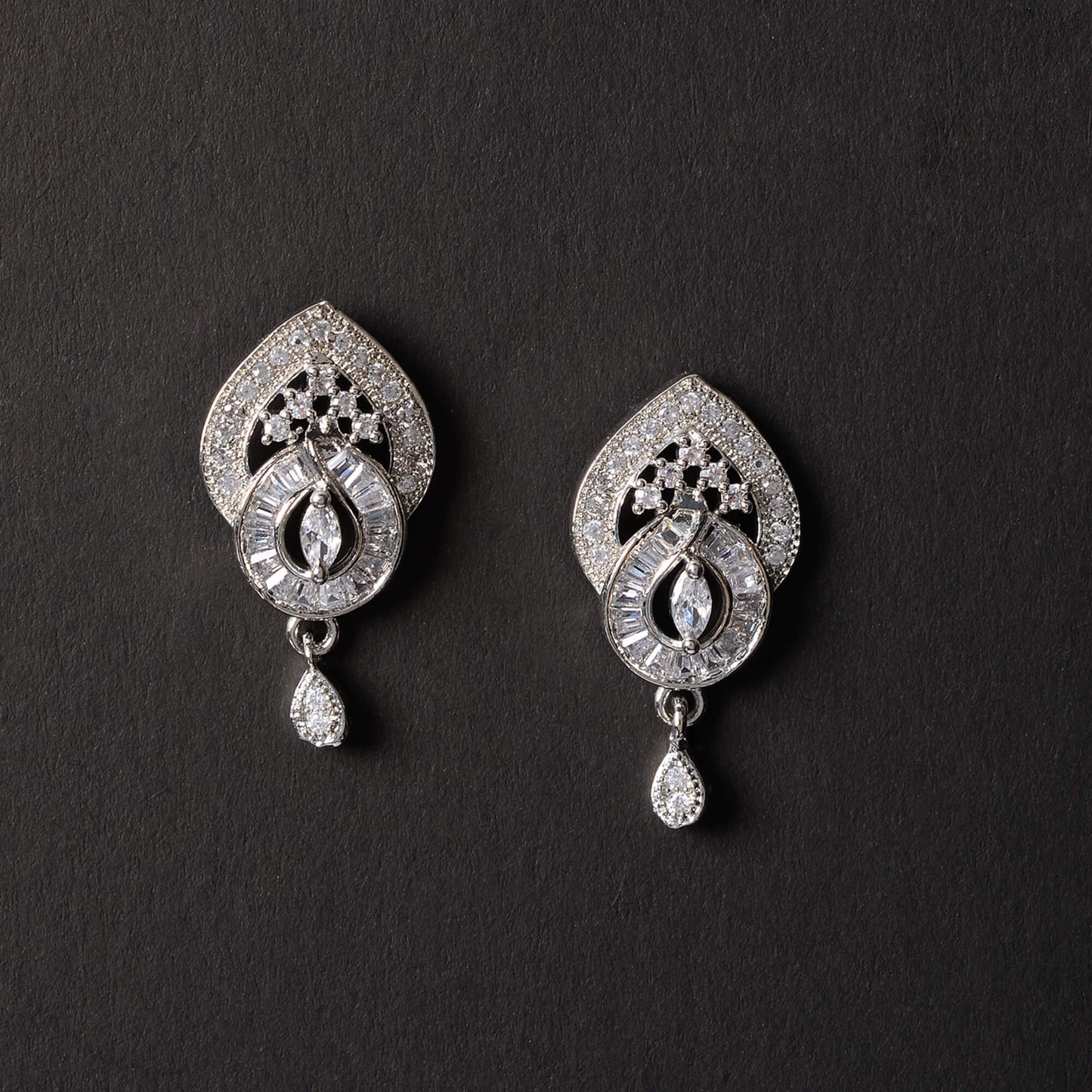 Astrylia- Stone Studded Zirconia Stud Earrings