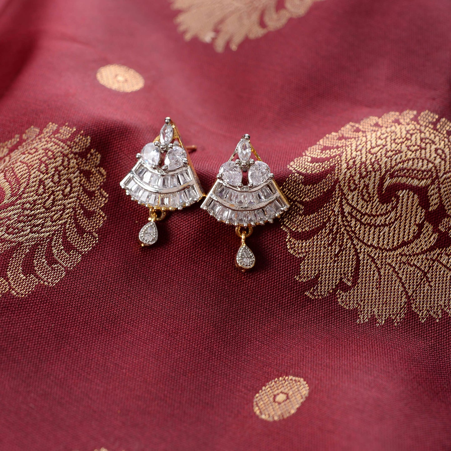 Orionelle- Stone Studded Zirconia Stud Earrings