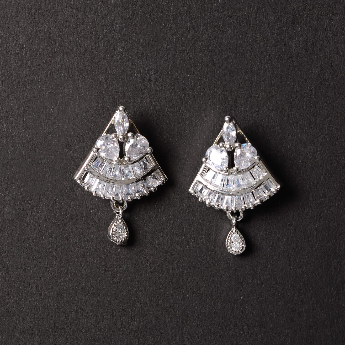 Astraelia- Stone Studded Zirconia Stud Earrings