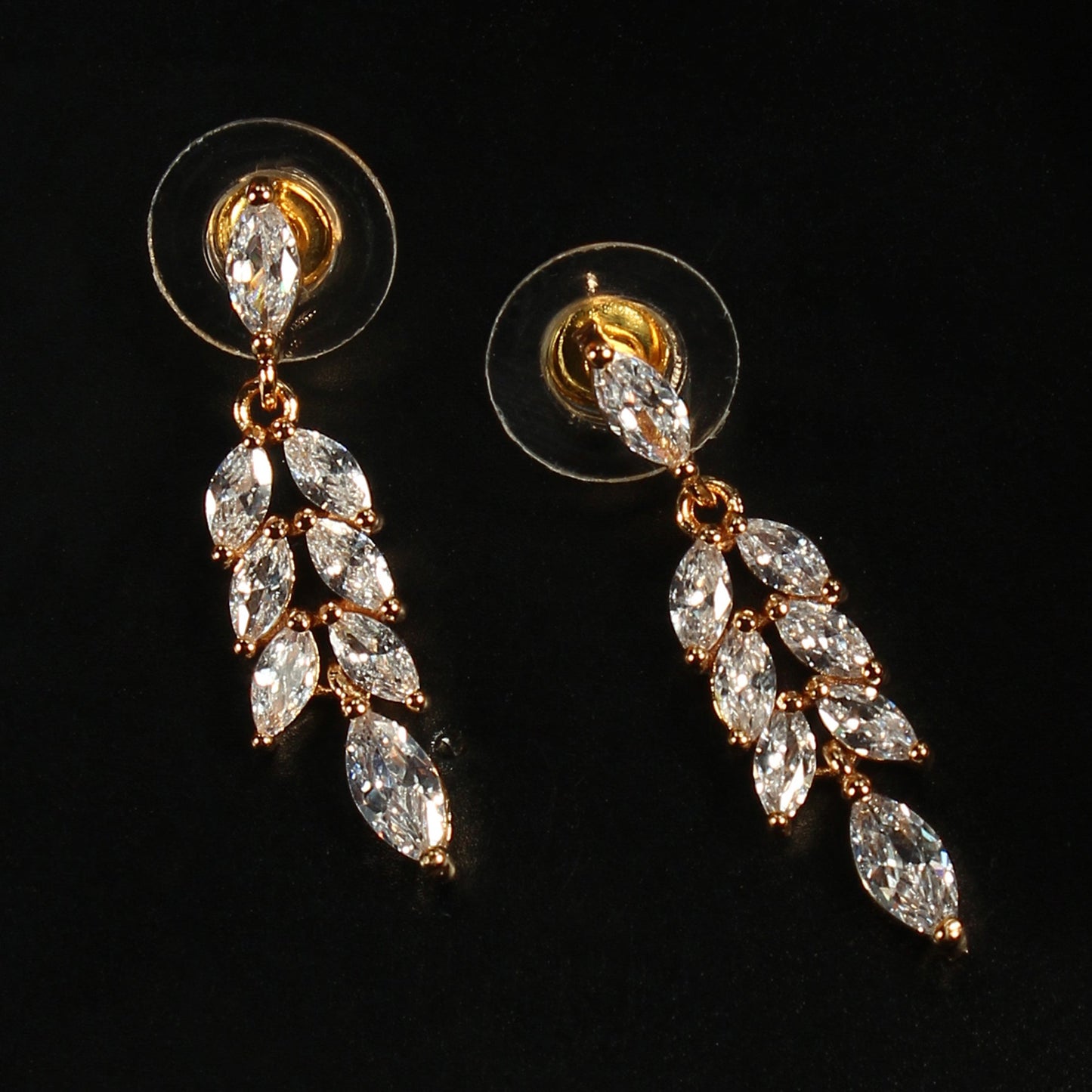 Nightrielle- Stone Studded Zirconia Dangler Earrings