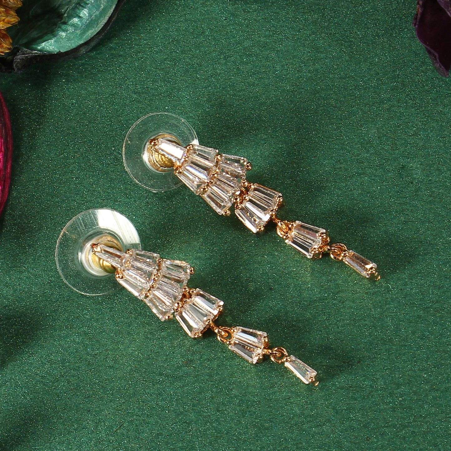 Eveloria- Stone studded Zirconia Drop Earrings