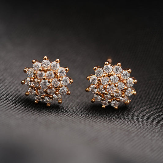 Moonaria- Stone Studded Zirconia Stud Earrings