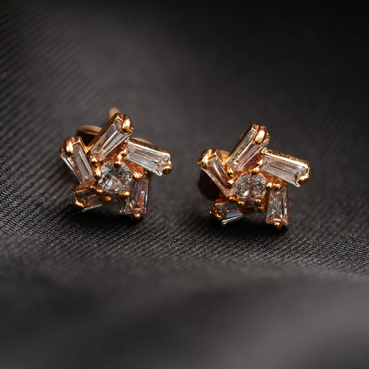 Aurovia- Stone Studded Zirconia Stud Earrings