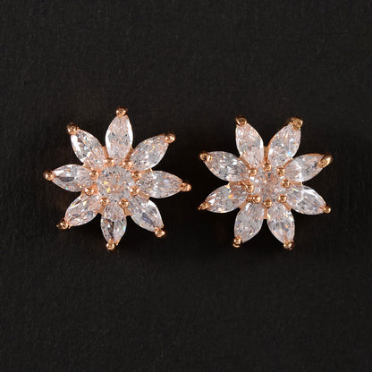 Lunistra- Stone Studded Zirconia Stud Earrings