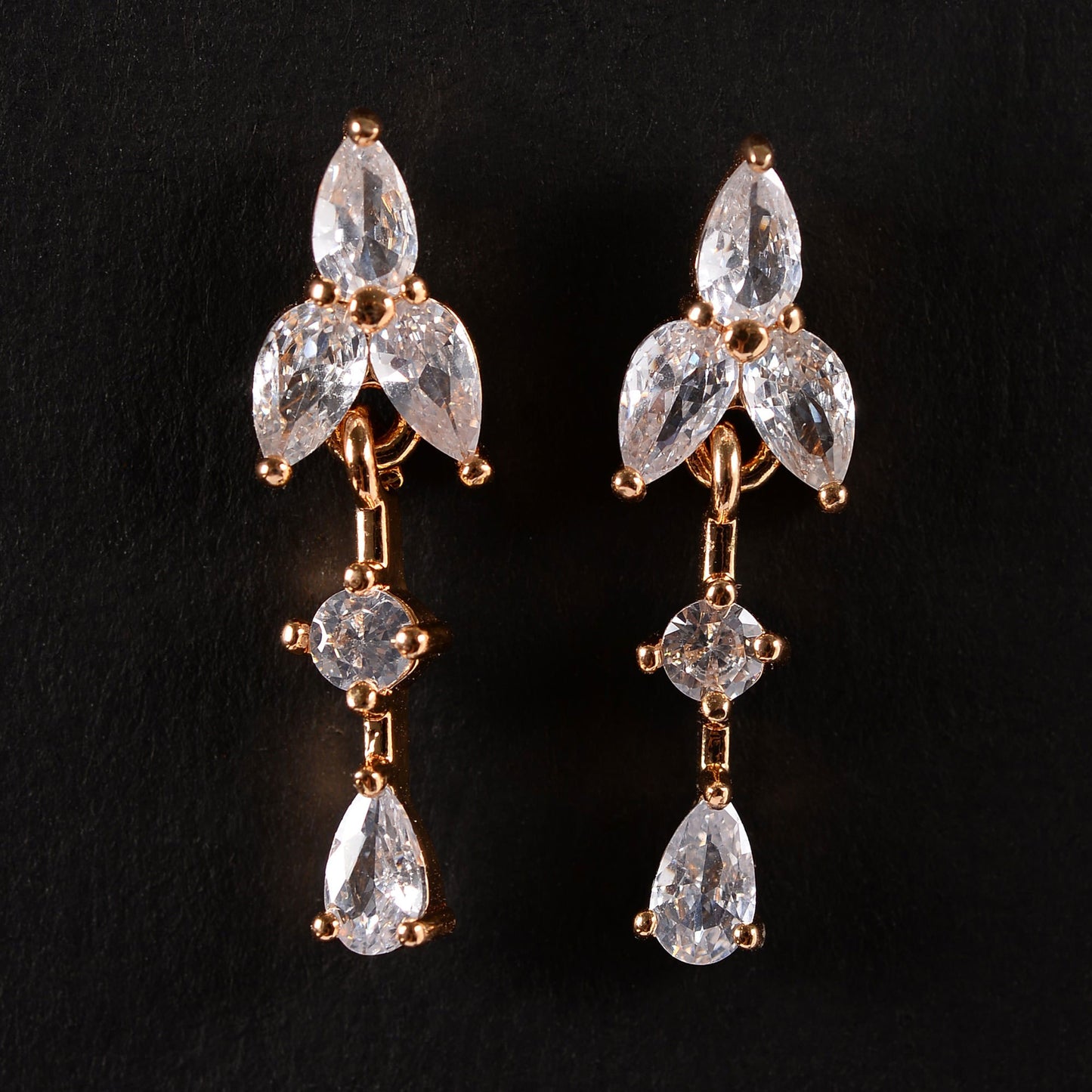 Aurisia- Stone Studded Zirconia Dangler Earrings