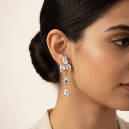 Aurisia- Stone Studded Zirconia Dangler Earrings