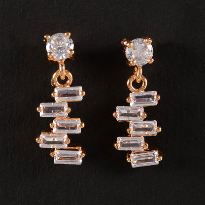 Moonelle- Stone Studded Zirconia Dangler Earrings