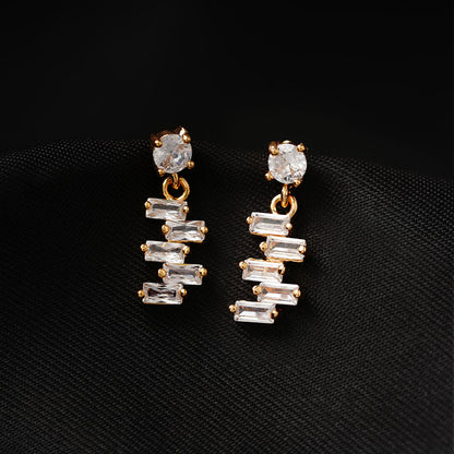 Moonelle- Stone Studded Zirconia Dangler Earrings