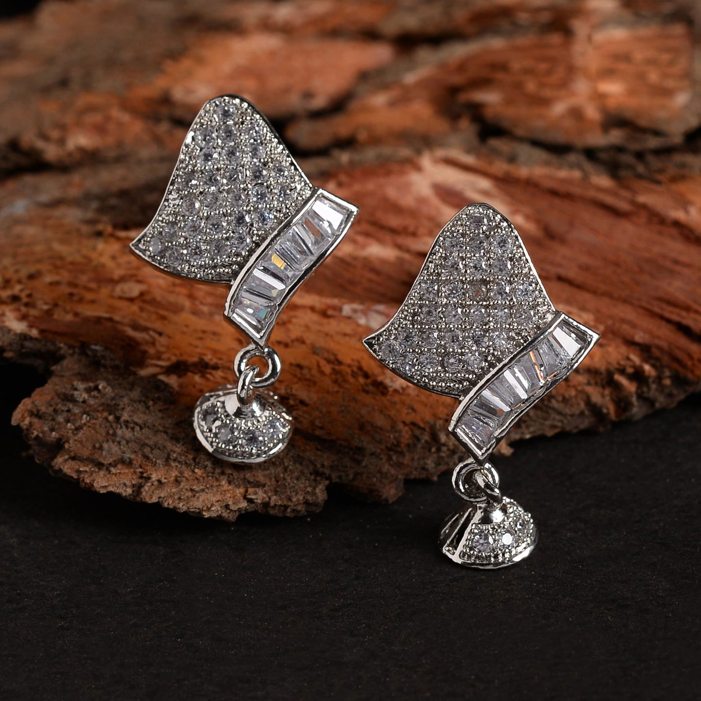 Aurabliss- Stone Studded Zirconia Stud Earrings