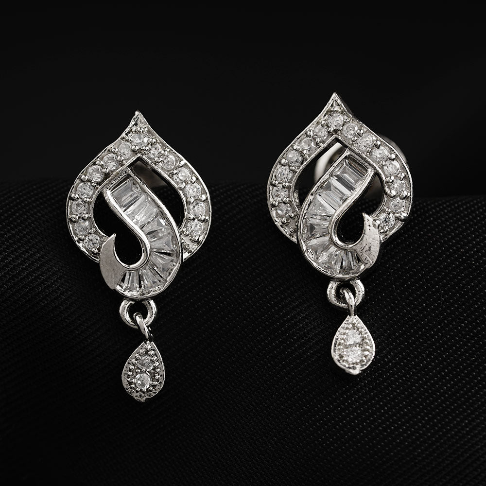 Noctavia- Stone Studded Zirconia Stud Earrings
