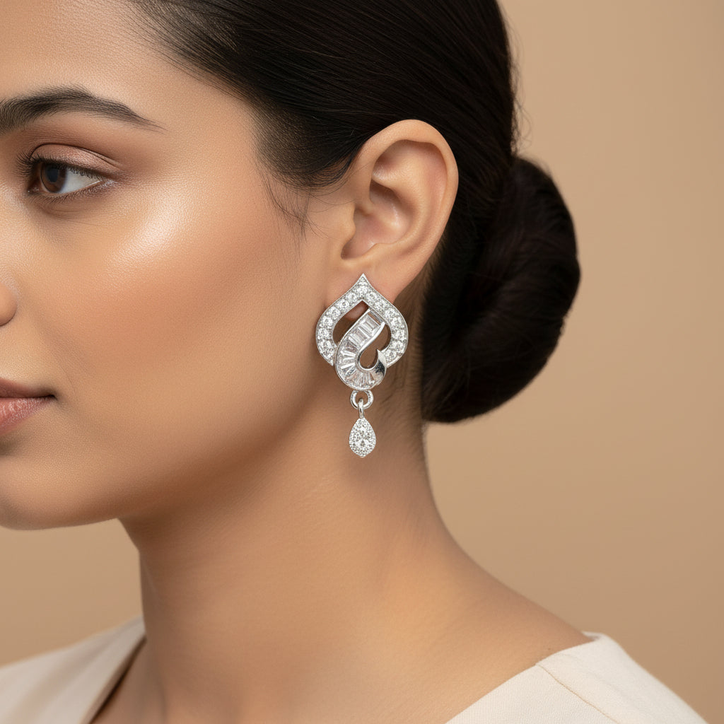 Noctavia- Stone Studded Zirconia Stud Earrings