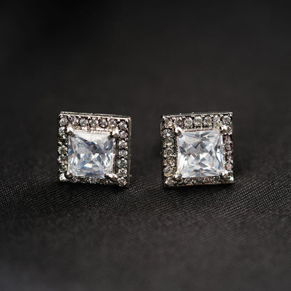 Dawnelle- Stone Studded Zirconia Stud Earrings