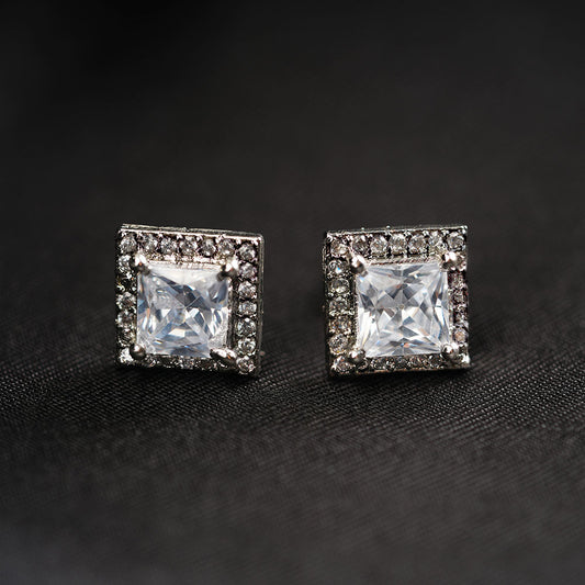 Dawnelle- Stone Studded Zirconia Stud Earrings