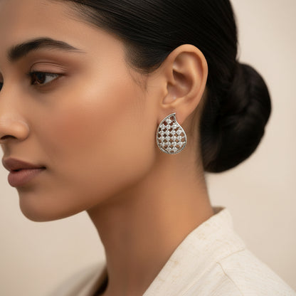 Moonlisse- Stone Studded Zirconia Stud Earrings