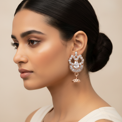 Aurelienne- Stone Studded Zirconia Stud Earrings