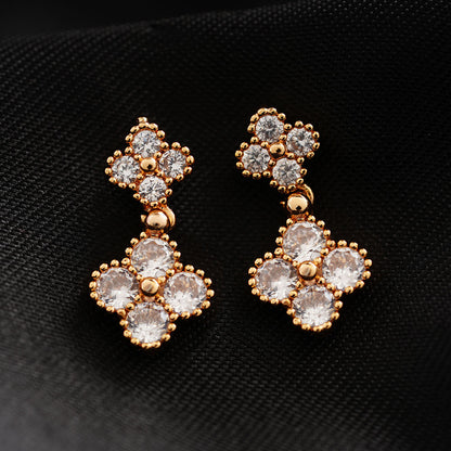 Aurivelle- Stone Studded Zirconia Stud Earrings