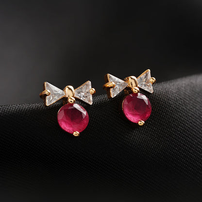 Selaria- Stone Studded Zirconia Stud Earrings