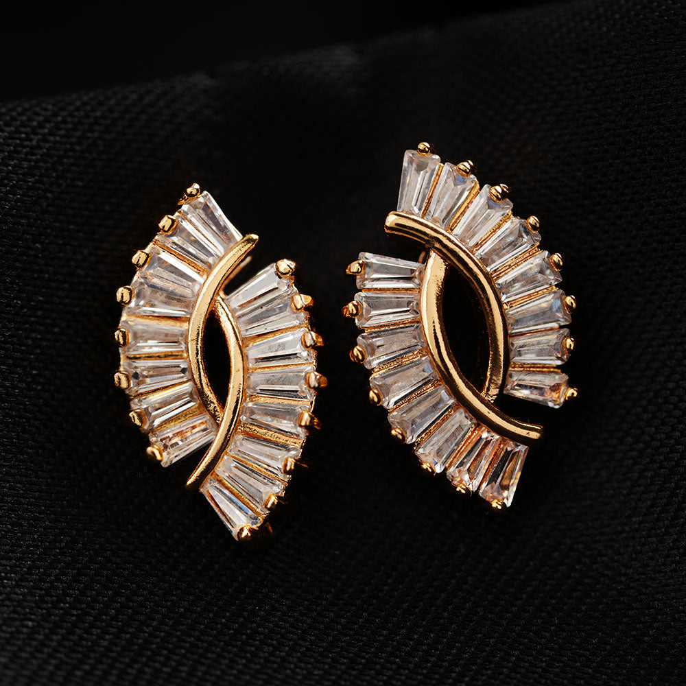 Aurinelle- Stone Studded Zirconia Stud Earrings