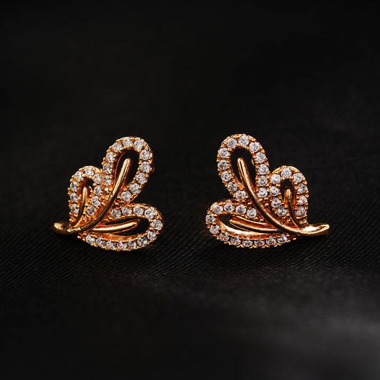 Lunavelle- Stone Studded Zirconia Stud Earrings