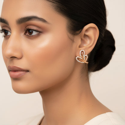 Lunavelle- Stone Studded Zirconia Stud Earrings