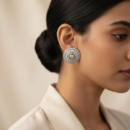 Eclipsea- Stone Studded Zirconia Stud Earrings