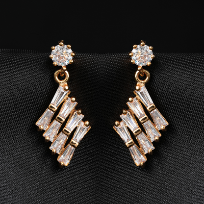 Lunara Mist- Stone Studded Zirconia Stud Earrings