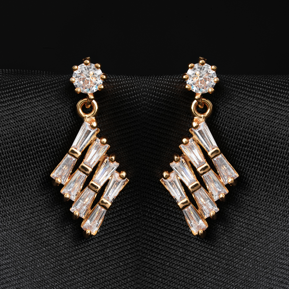 Lunara Mist- Stone Studded Zirconia Stud Earrings