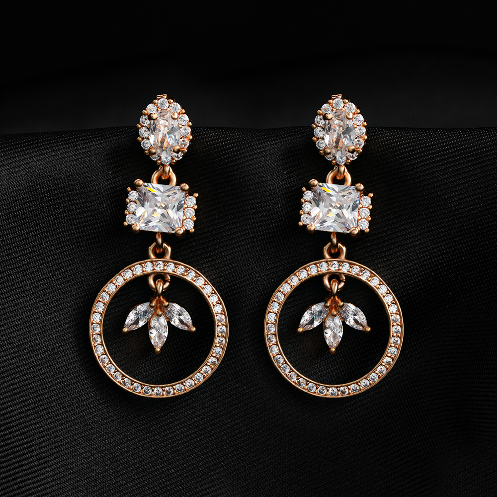 Aurineva- Stone Studded Zirconia Dangler Earrings