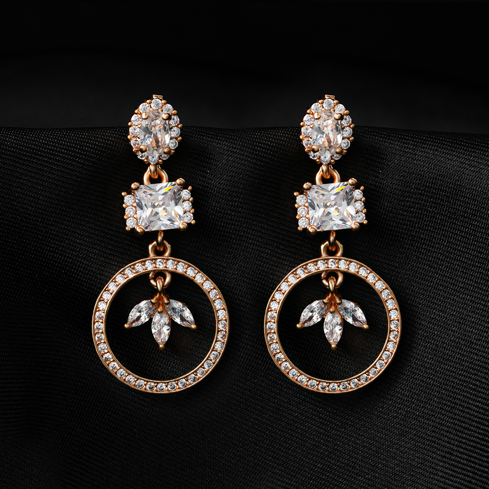 Aurineva- Stone Studded Zirconia Dangler Earrings