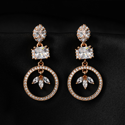 Aurineva- Stone Studded Zirconia Dangler Earrings