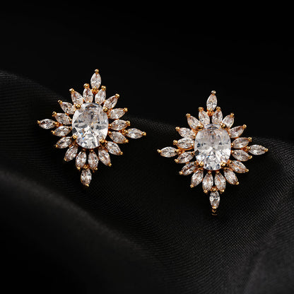 Lysoria- Stone Studded Zirconia Stud Earrings