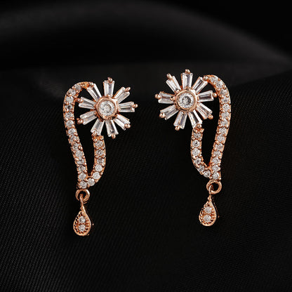 Celunelle- Stone Studded Zirconia Stud Earrings