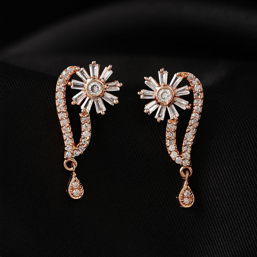 Celunelle- Stone Studded Zirconia Stud Earrings