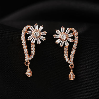Celunelle- Stone Studded Zirconia Stud Earrings