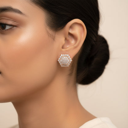 Luniela- Stone Studded Zirconia Stud Earrings