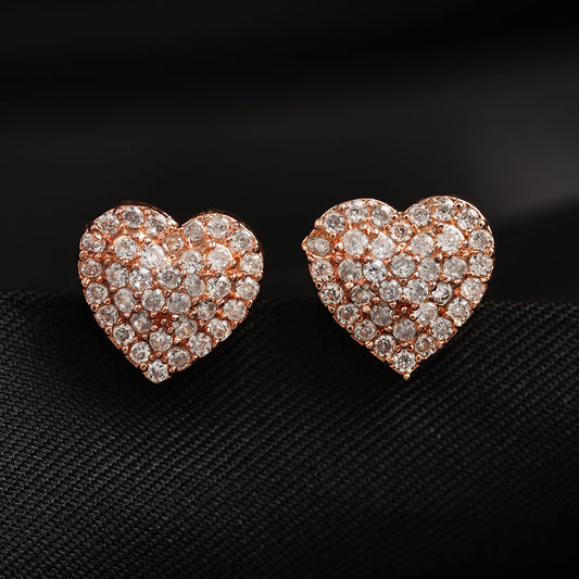 Sunelle- Stone Studded Zirconia Stud Earrings