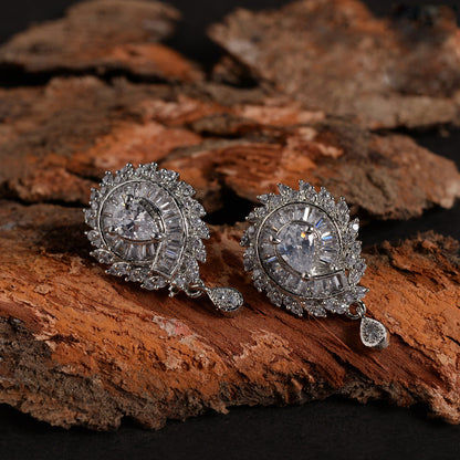Lumirea- Stone Studded Zirconia Stud Earrings