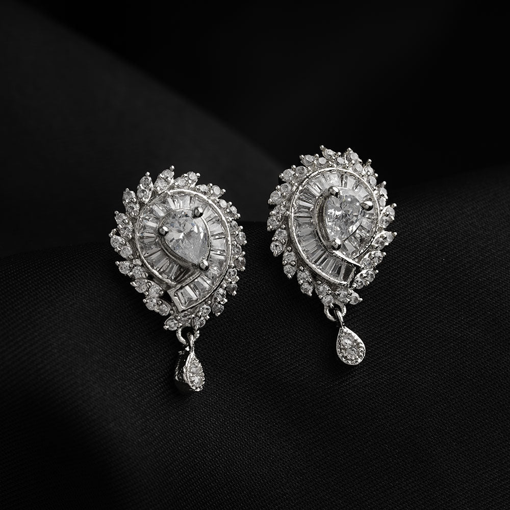 Lumirea- Stone Studded Zirconia Stud Earrings