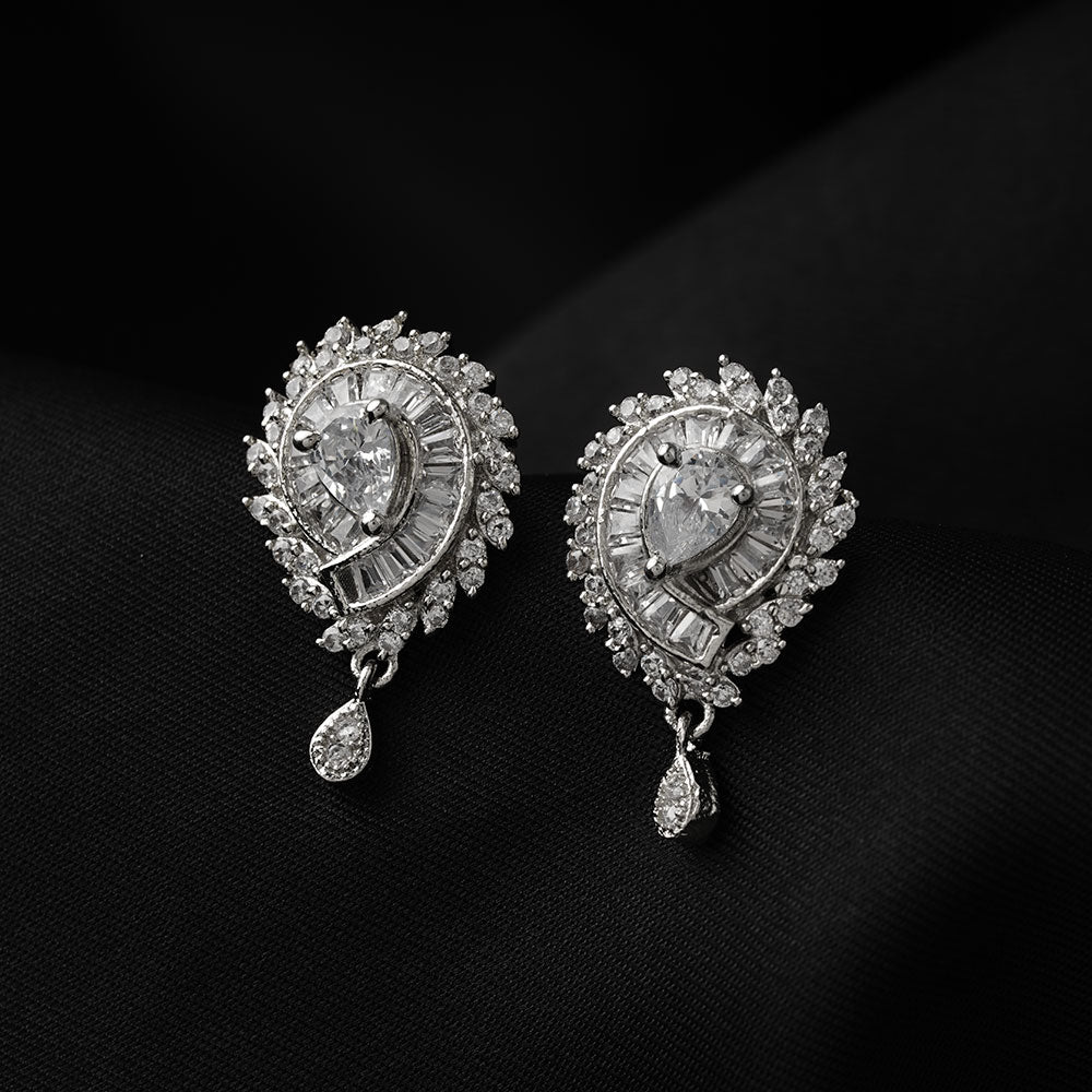 Lumirea- Stone Studded Zirconia Stud Earrings