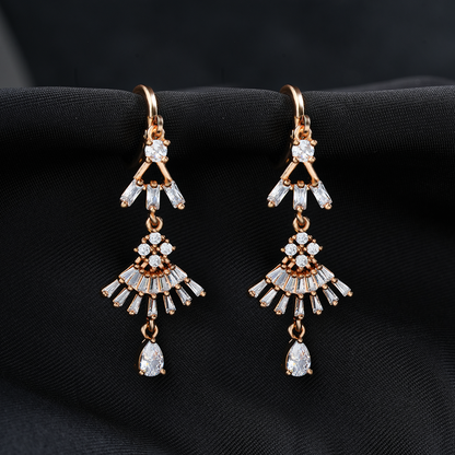 Starlettea- Stone Studded Zirconia Dangler Earrings
