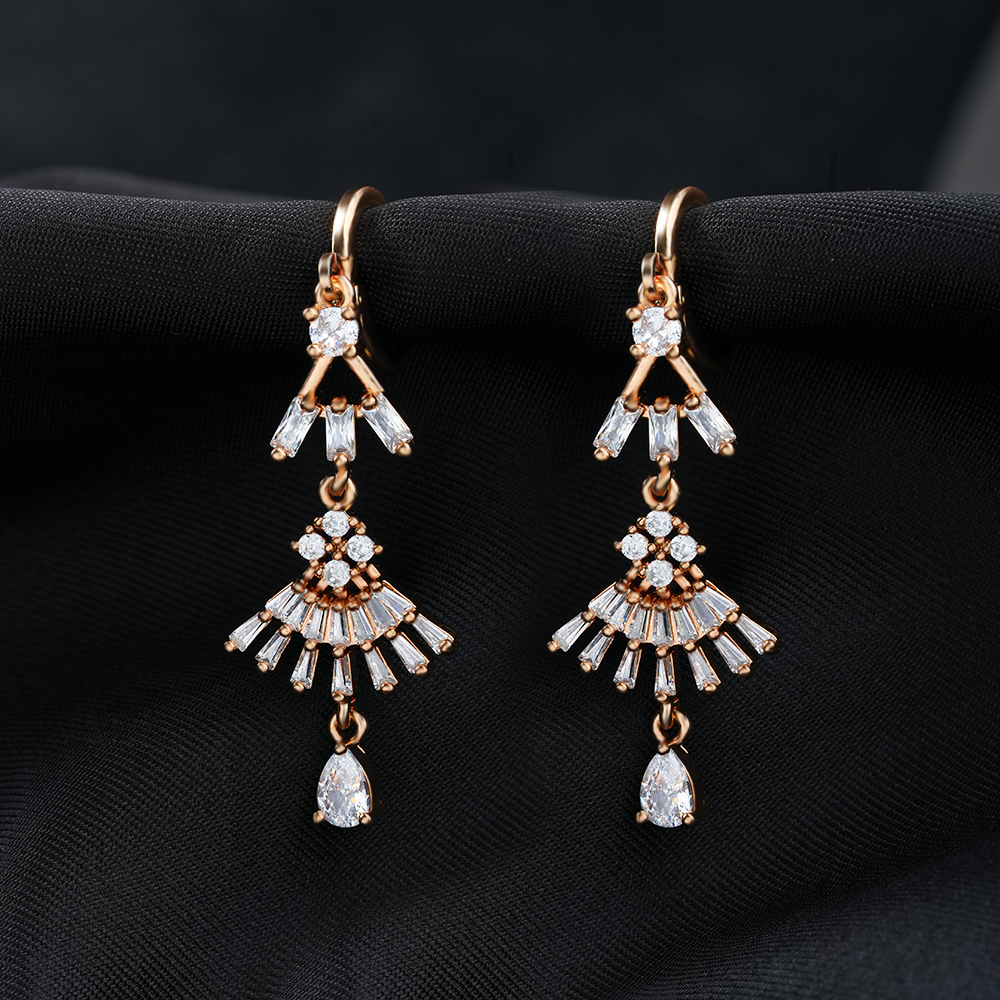 Starlettea- Stone Studded Zirconia Dangler Earrings