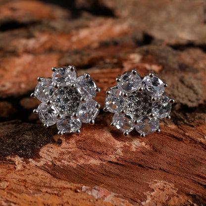 Luristelle- Stone Studded Zirconia Stud Earrings