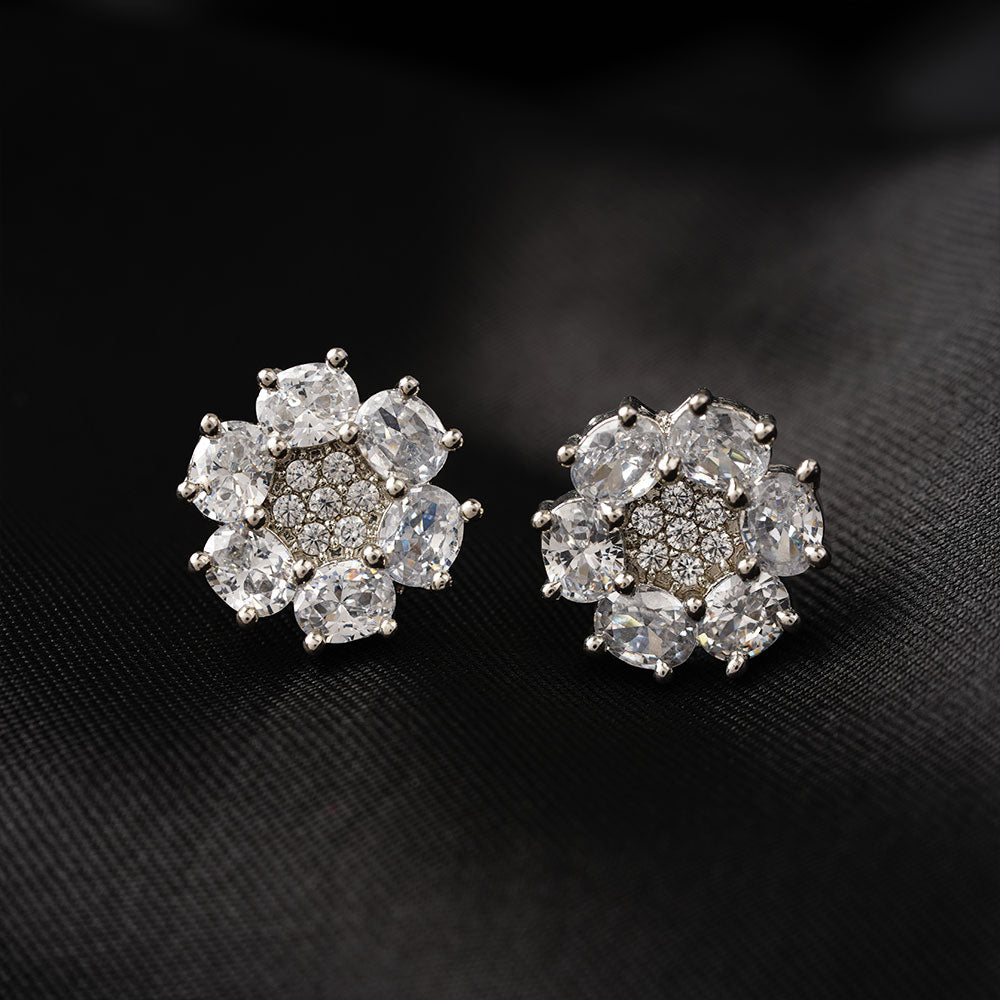 Luristelle- Stone Studded Zirconia Stud Earrings