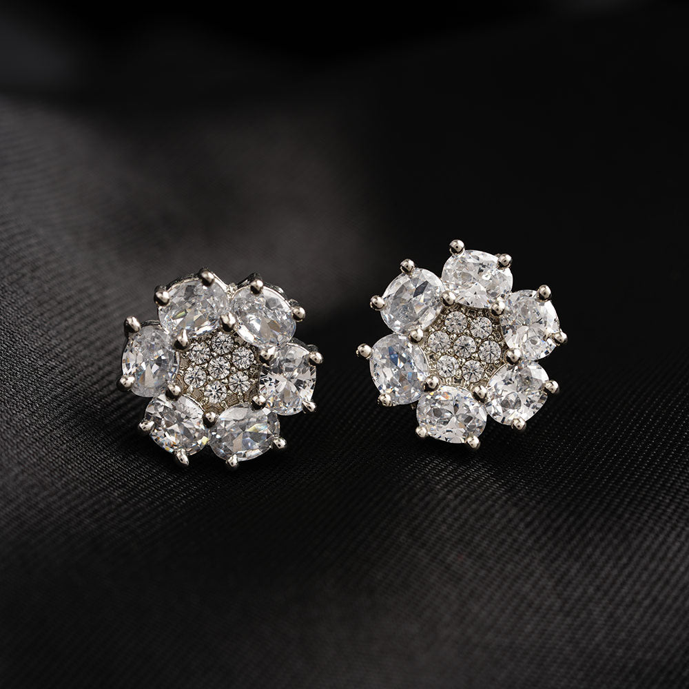 Luristelle- Stone Studded Zirconia Stud Earrings
