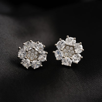 Luristelle- Stone Studded Zirconia Stud Earrings